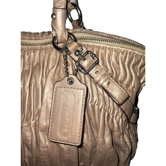 Coach 1941 Madison Gathered Leather Metallic Beige Sophia Satchel Shoulder Bag - Picture 14 of 16